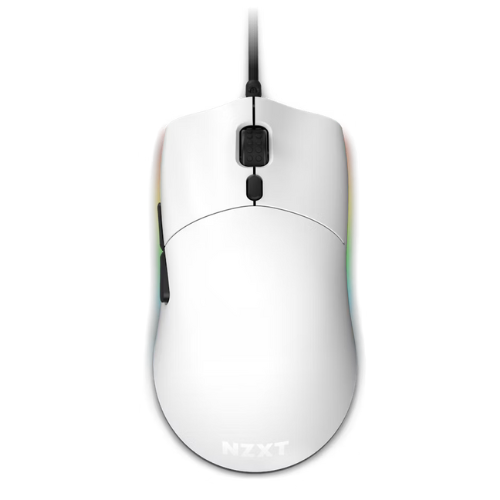 NZXT LIFT AMBIDEXTROUS RGB WIRED GAMING MOUSE - WHITE