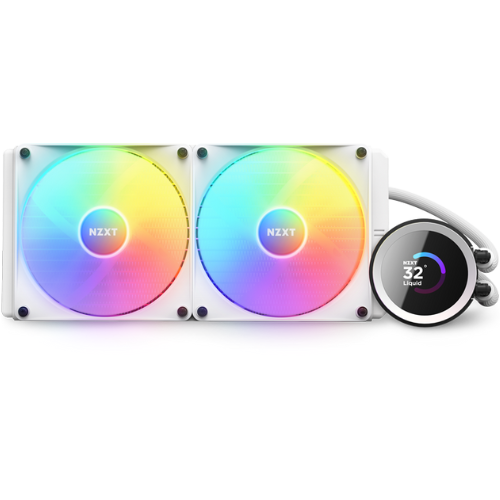 NZXT KRAKEN 240 - 240MM AIO LIQUID COOLER WITH LCD DISPLAY AND RGB FANS - WHITE