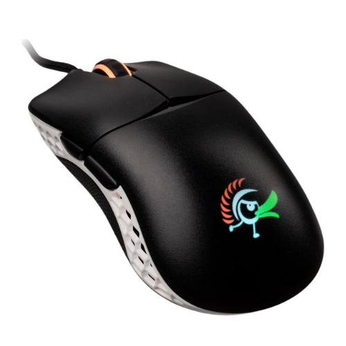 DUCKY FEATHER OMRON SWITCH RGB MOUSE - BLACK/WHITE