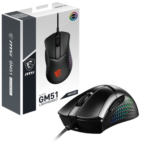 MSI CLUTCH GM51 LIGHTWEIGHT WIRED GAMING MOUSE - BLACK