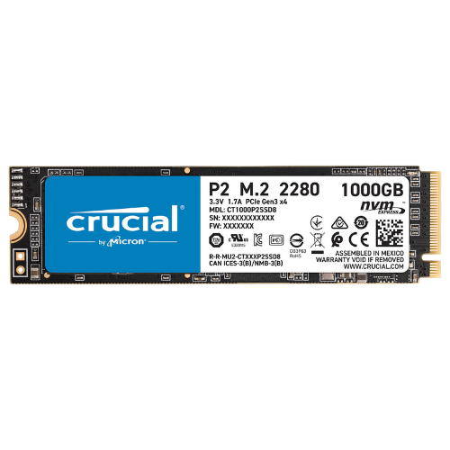 CRUCIAL P2 1TB NVME GEN3x4  PCIe M.2 SSD NVMe